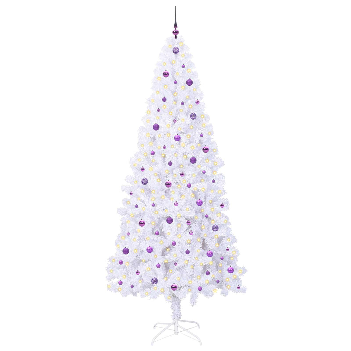 Artificial Christmas Tree with Stand White 240 cm PVC and Steel