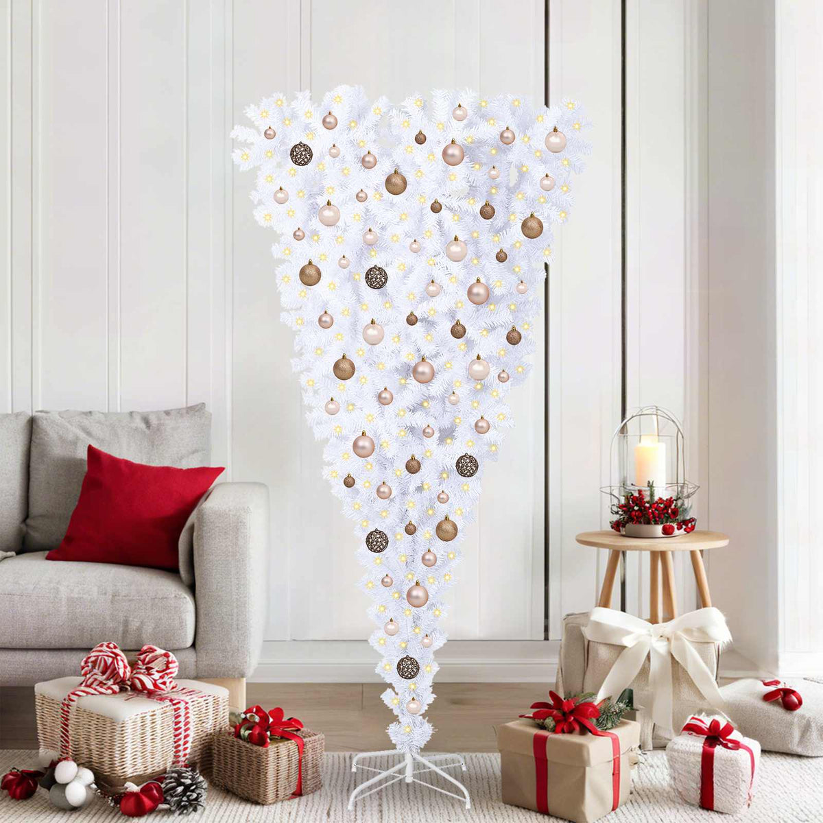 Artificial Christmas Tree with Stand White 180 cm PVC and Steel