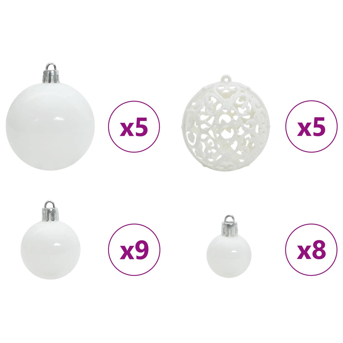 Artificial Christmas Tree White 120 cm PVC and Steel