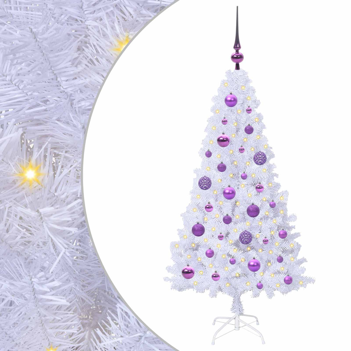Artificial Christmas Tree White 120 cm PVC and Steel