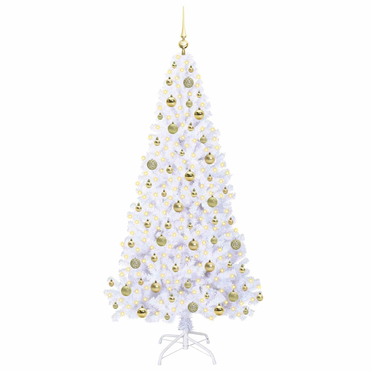 Artificial Christmas Tree with Stand White 180 cm PVC and Steel