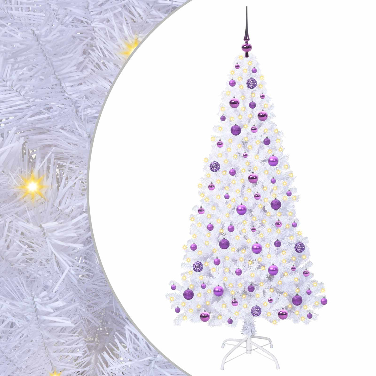 Artificial Christmas Tree with Stand White 180 cm PVC and Steel
