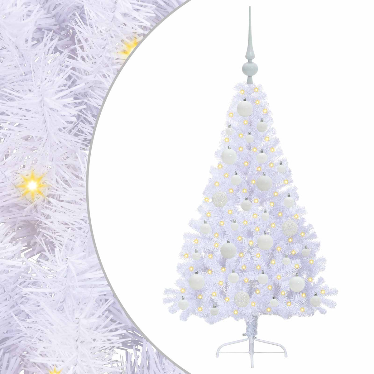 Artificial Christmas Tree with Stand White 120 cm PVC and Steel