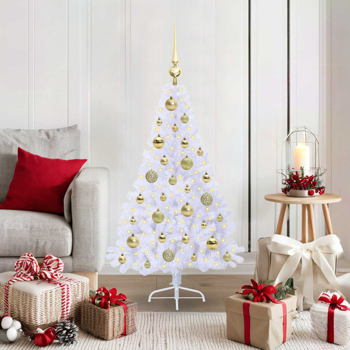 Artificial Christmas Tree with Stand White 120 cm PVC and Steel