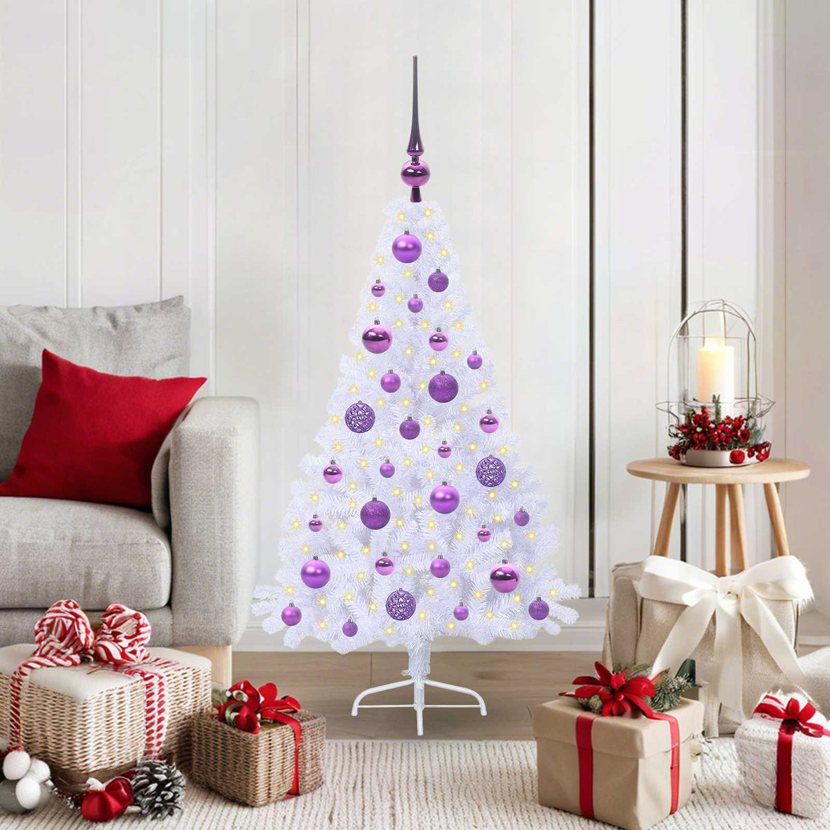 Artificial Christmas Tree with Stand White 120 cm PVC and Steel