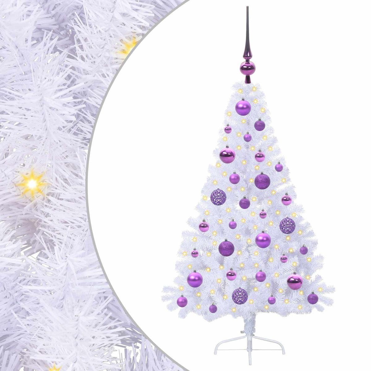 Artificial Christmas Tree with Stand White 120 cm PVC and Steel