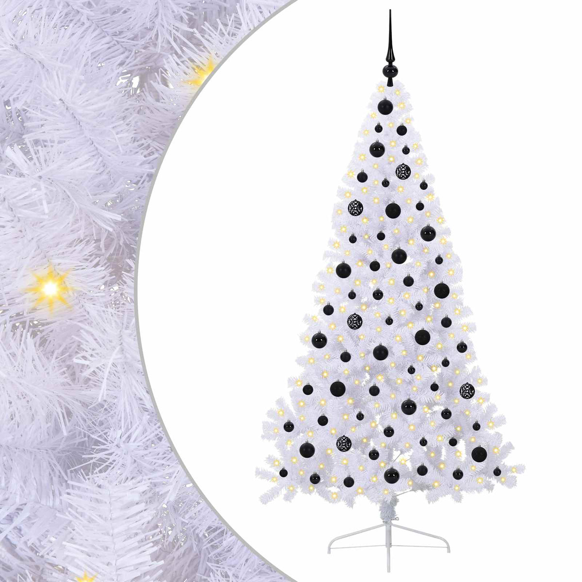Artificial Christmas Tree with Stand White 180 cm PVC and Steel