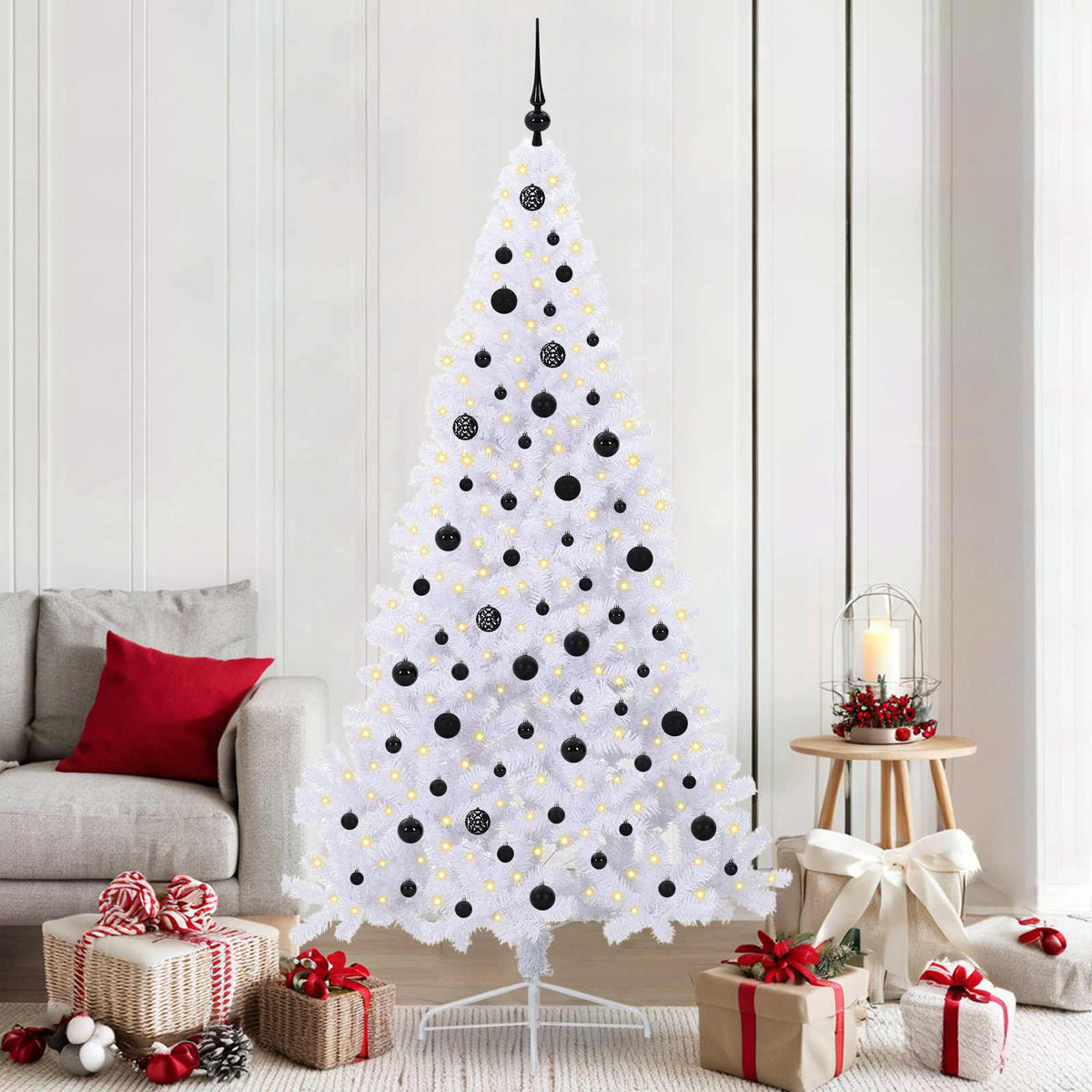 Artificial Christmas Tree with Stand White 210 cm PVC and Steel