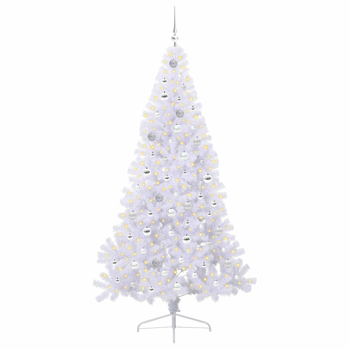 Artificial Christmas Tree with Stand White 210 cm PVC and Steel