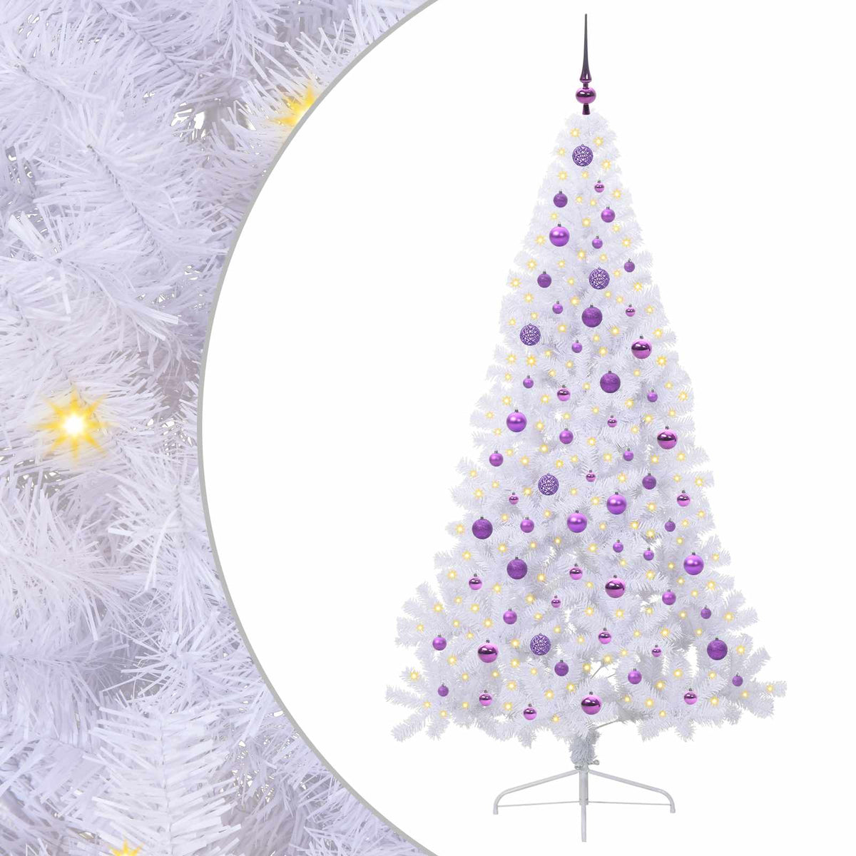 Artificial Christmas Tree with Stand White 210 cm PVC and Steel