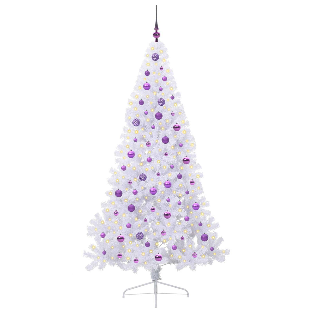 Artificial Christmas Tree with Stand White 210 cm PVC and Steel