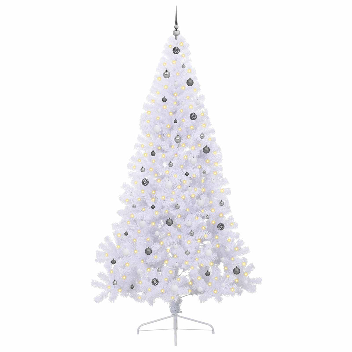 Artificial Christmas Tree White 240 cm PVC and Steel