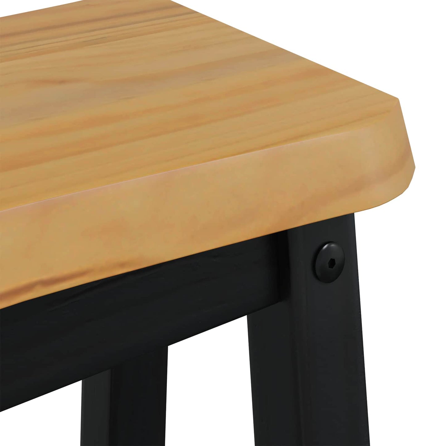 High Bar Stool EKAI 2 pcs Black 40 x 29 x 63 cm Solid Pine Wood