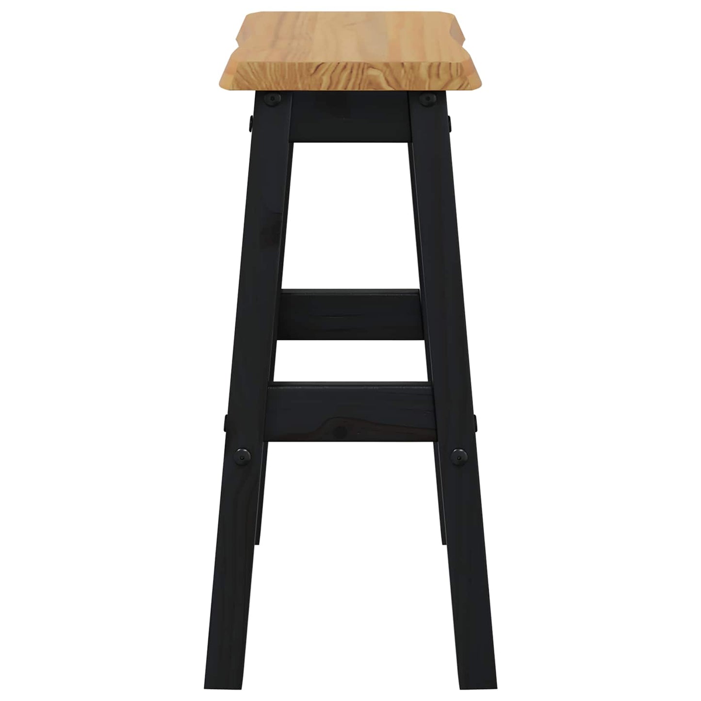 High Bar Stool EKAI 2 pcs Black 40 x 29 x 63 cm Solid Pine Wood