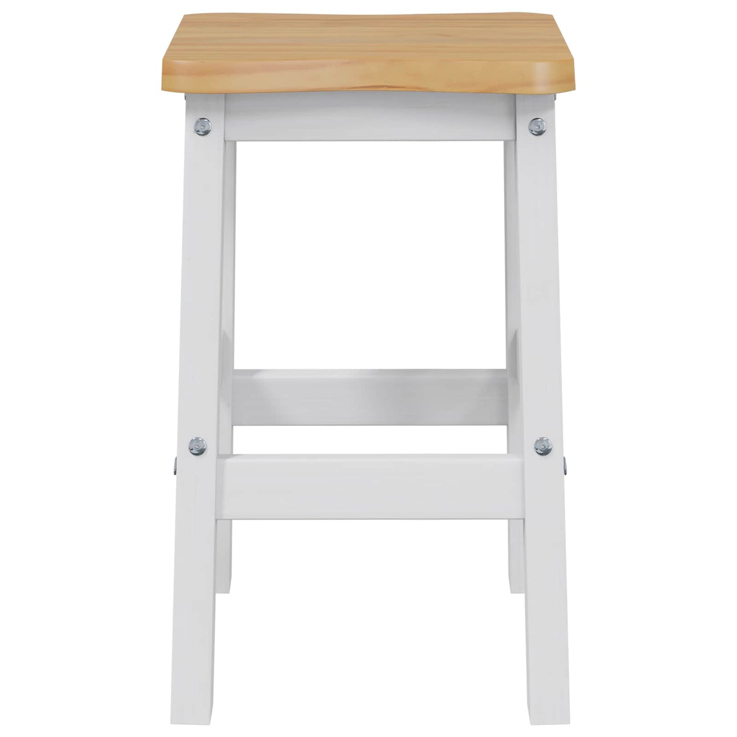 High Bar Stool EKAI 2 pcs White 40 x 29 x 63 cm Solid Pine Wood