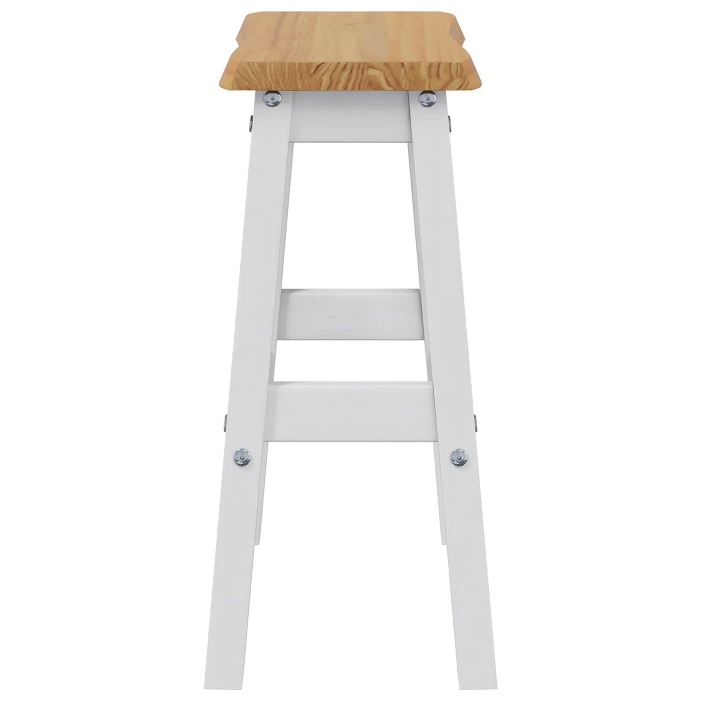 High Bar Stool EKAI 2 pcs White 40 x 29 x 63 cm Solid Pine Wood