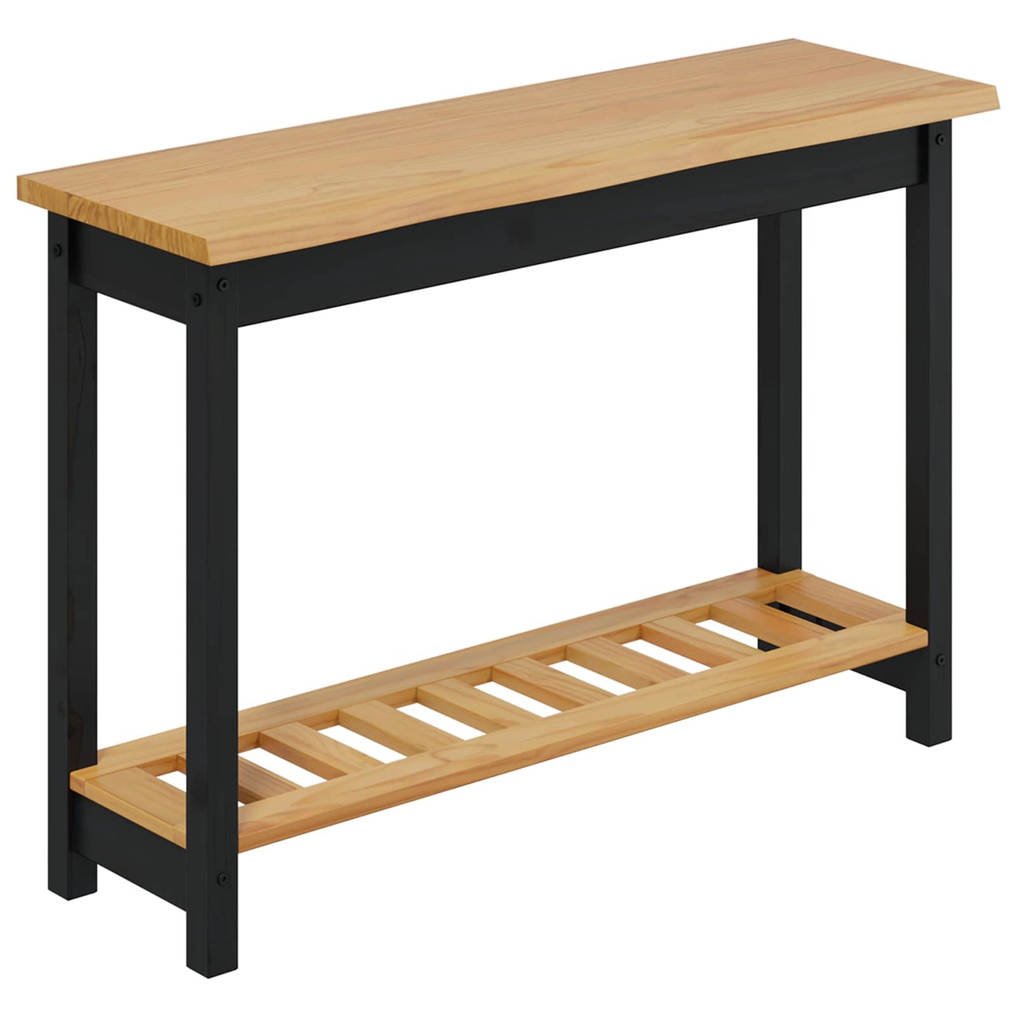 Console Table EKAI Black 112 x 35 x 76 cm Solid Pine Wood