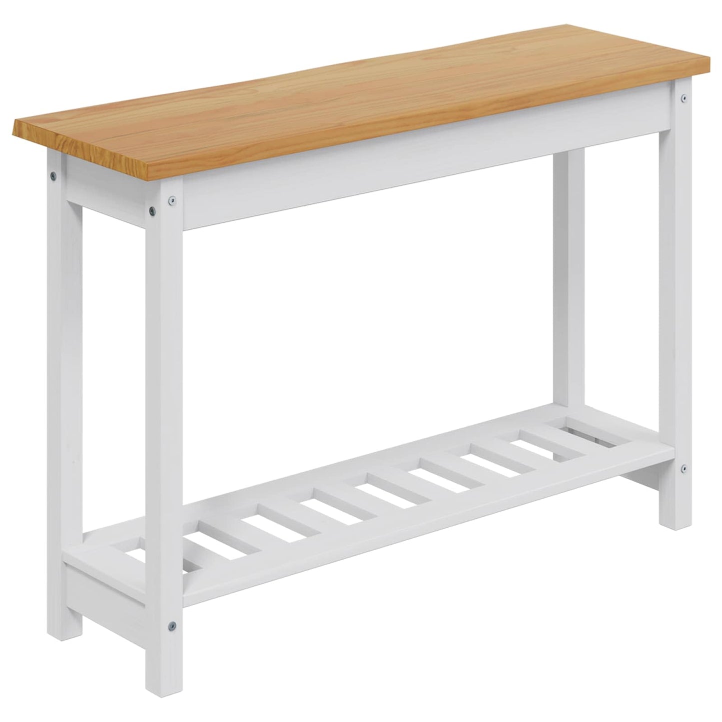Console Table EKAI White 112 x 35 x 76 cm Solid Pine Wood