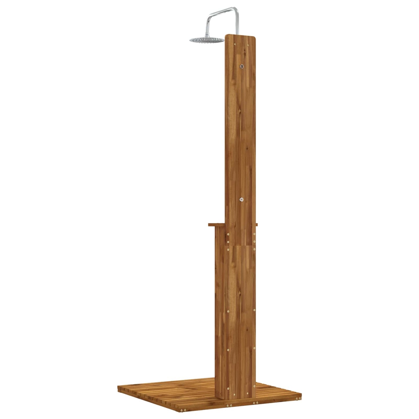 Outdoor Shower 217 cm Solid Acacia Wood and Stainless Steel