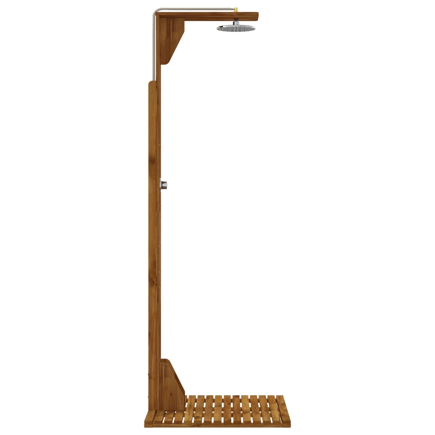 Outdoor Shower 219 cm Solid Acacia Wood and Stainless Steel