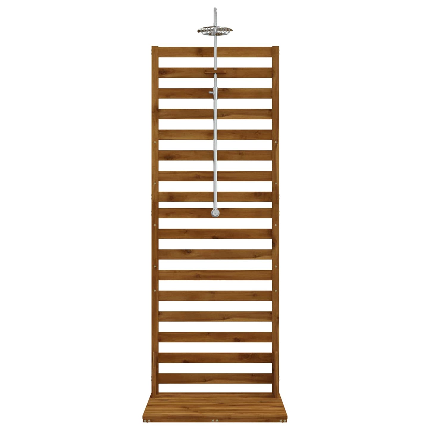 Outdoor Shower 205.5 cm Solid Acacia Wood and Stainless Steel