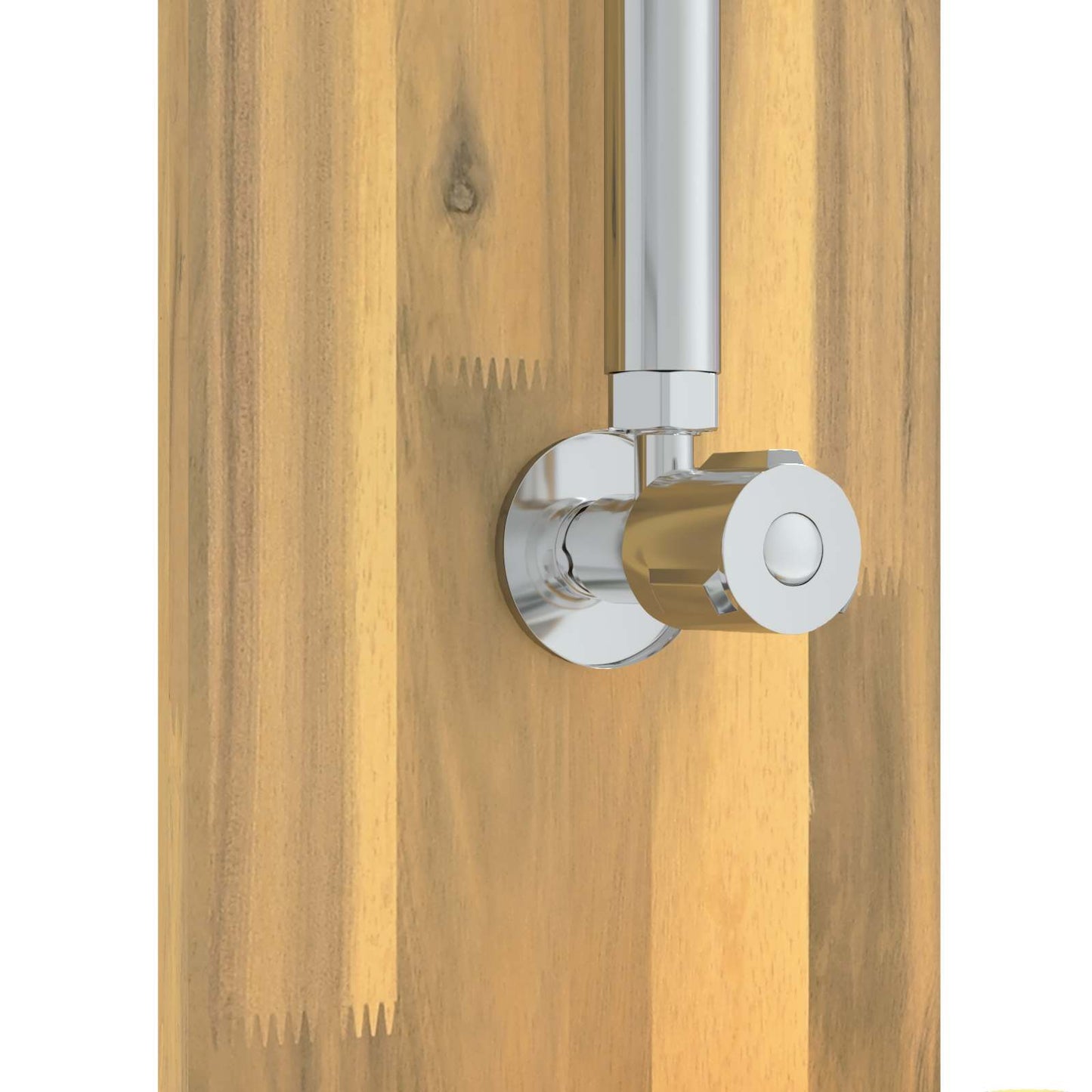 Outdoor Shower 257 cm Solid Acacia Wood and Stainless Steel