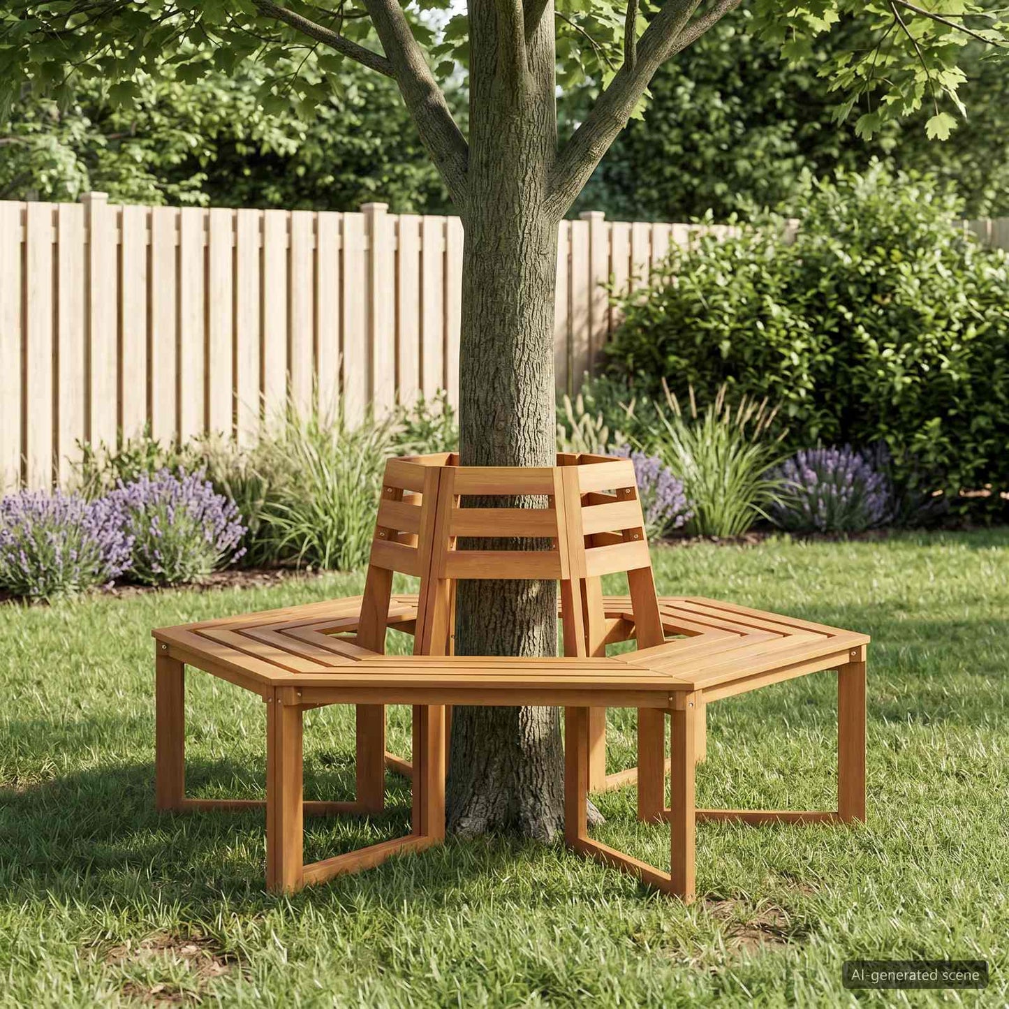 Tree Bench 2 pcs 160 x 140 x 86 cm Solid Acacia Wood Natural