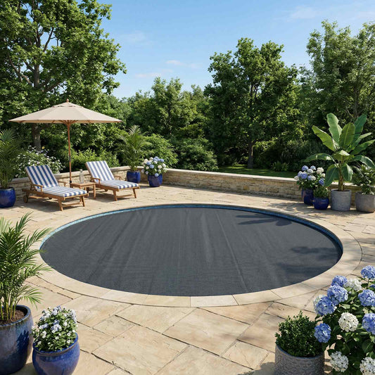 Solar Pool Cover Heavy Quality Ø 356 cm 200 μm Round PE Black