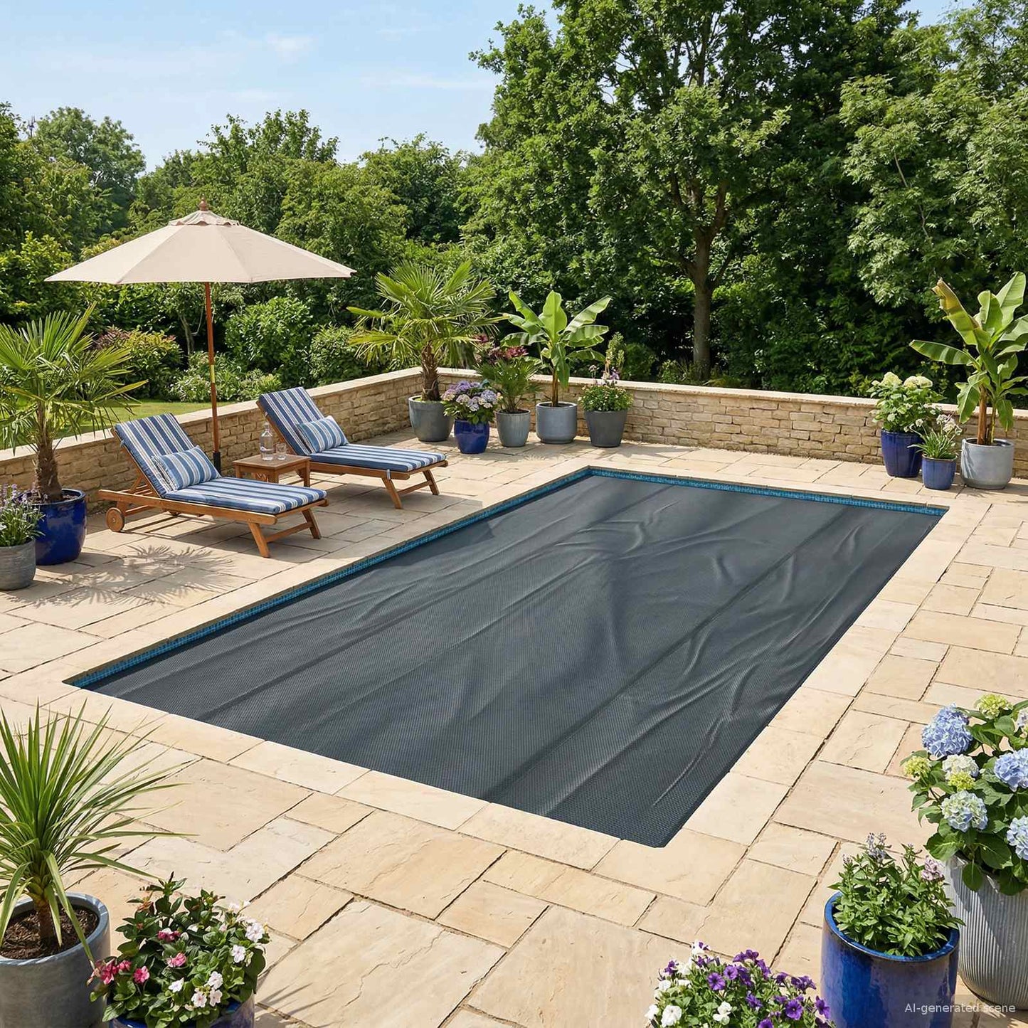 Solar Pool Cover Heavy Quality 500 x 300 cm 200 μm Square PE
