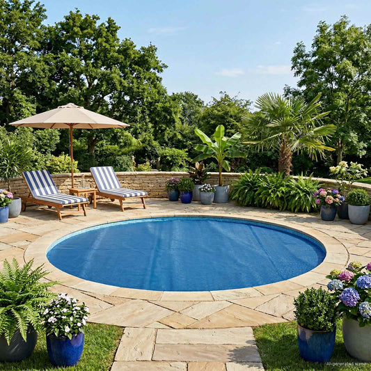 Solar Pool Cover Heavy Quality Ø 488 cm 200 μm Round PE Blue