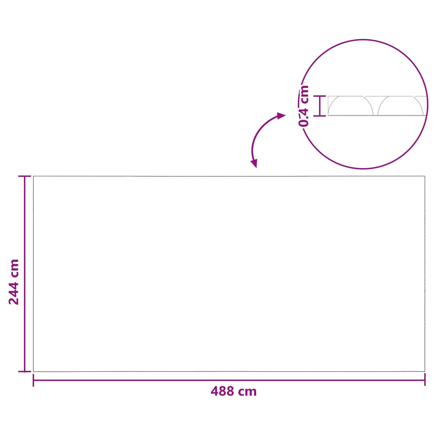 Solar Pool Cover Heavy Quality 488 x 244 cm 200 μm Square PE