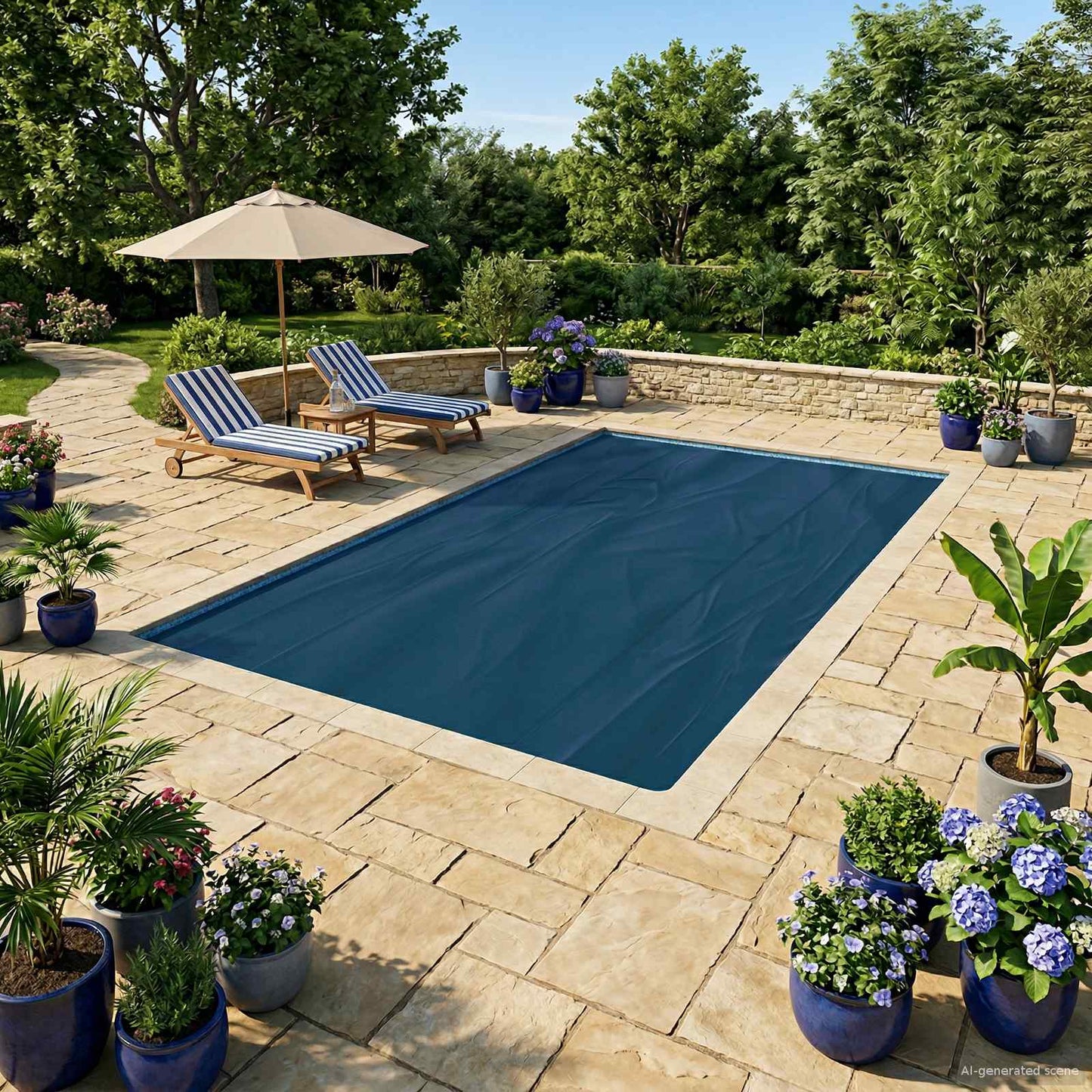 Solar Pool Cover Heavy Quality 549 x 274 cm 200 μm Square PE