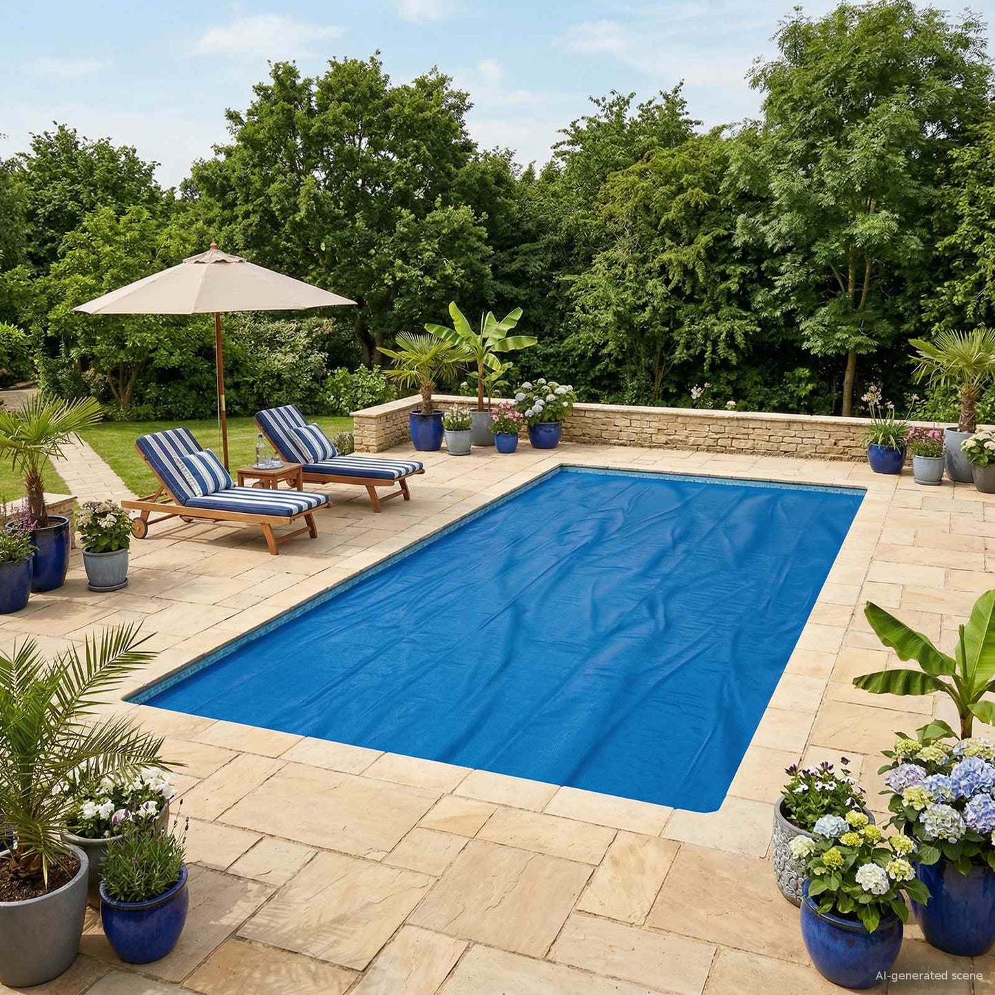 Solar Pool Cover Heavy Quality 975 x 488 cm 200 μm Square PE