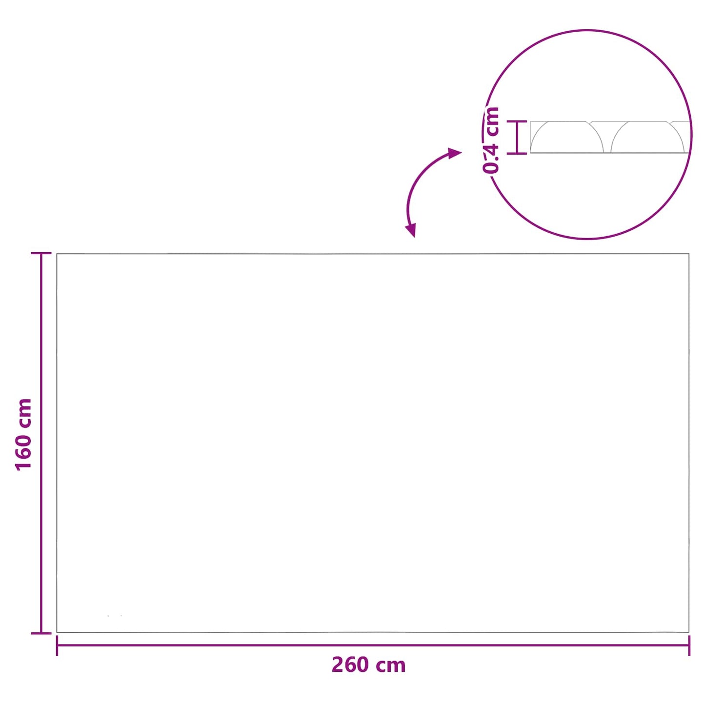 Solar Pool Cover Extra Heavy 260 x 160 cm 400 μm Square PE Blue