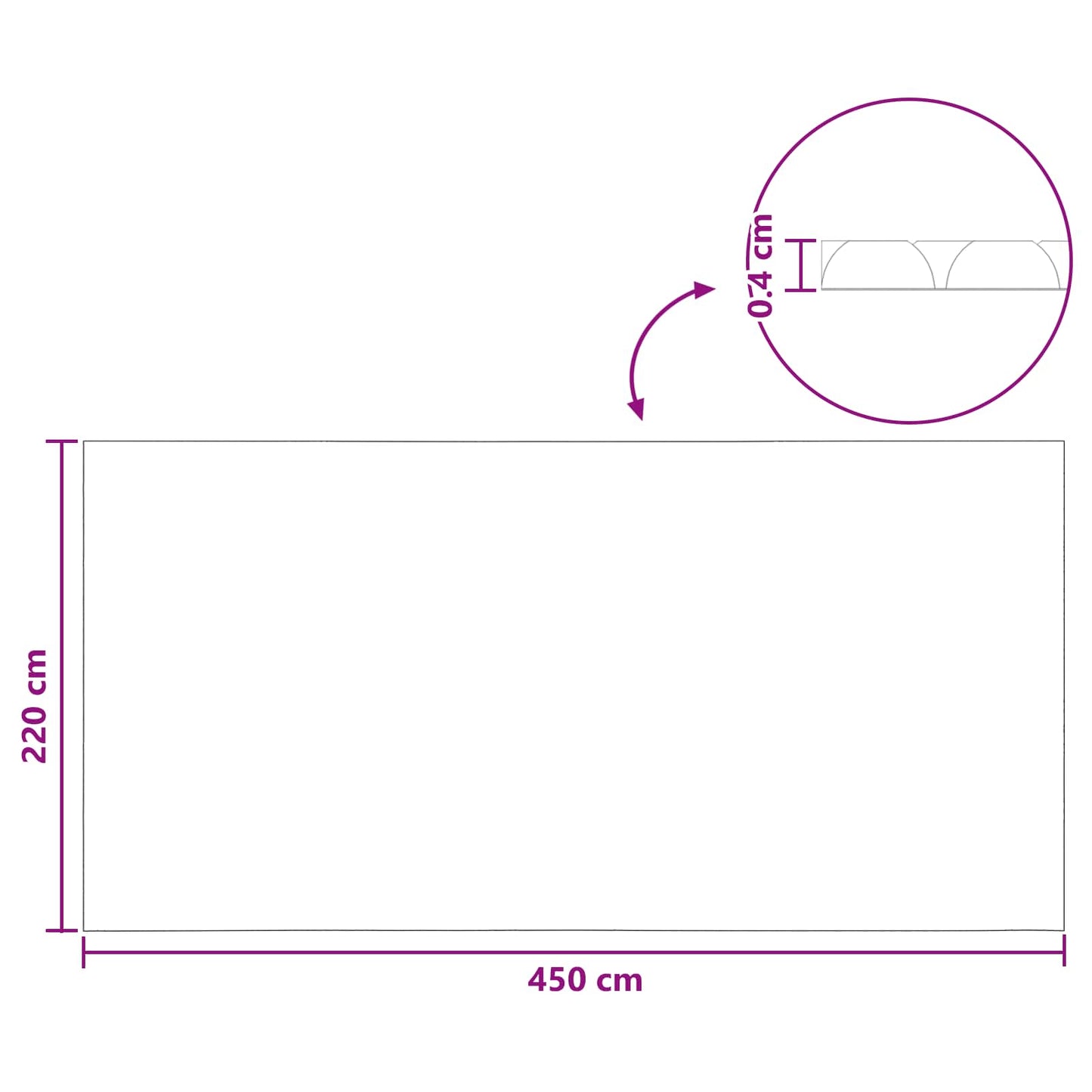 Solar Pool Cover Extra Heavy 450 x 220 cm 400 μm Square PE Blue