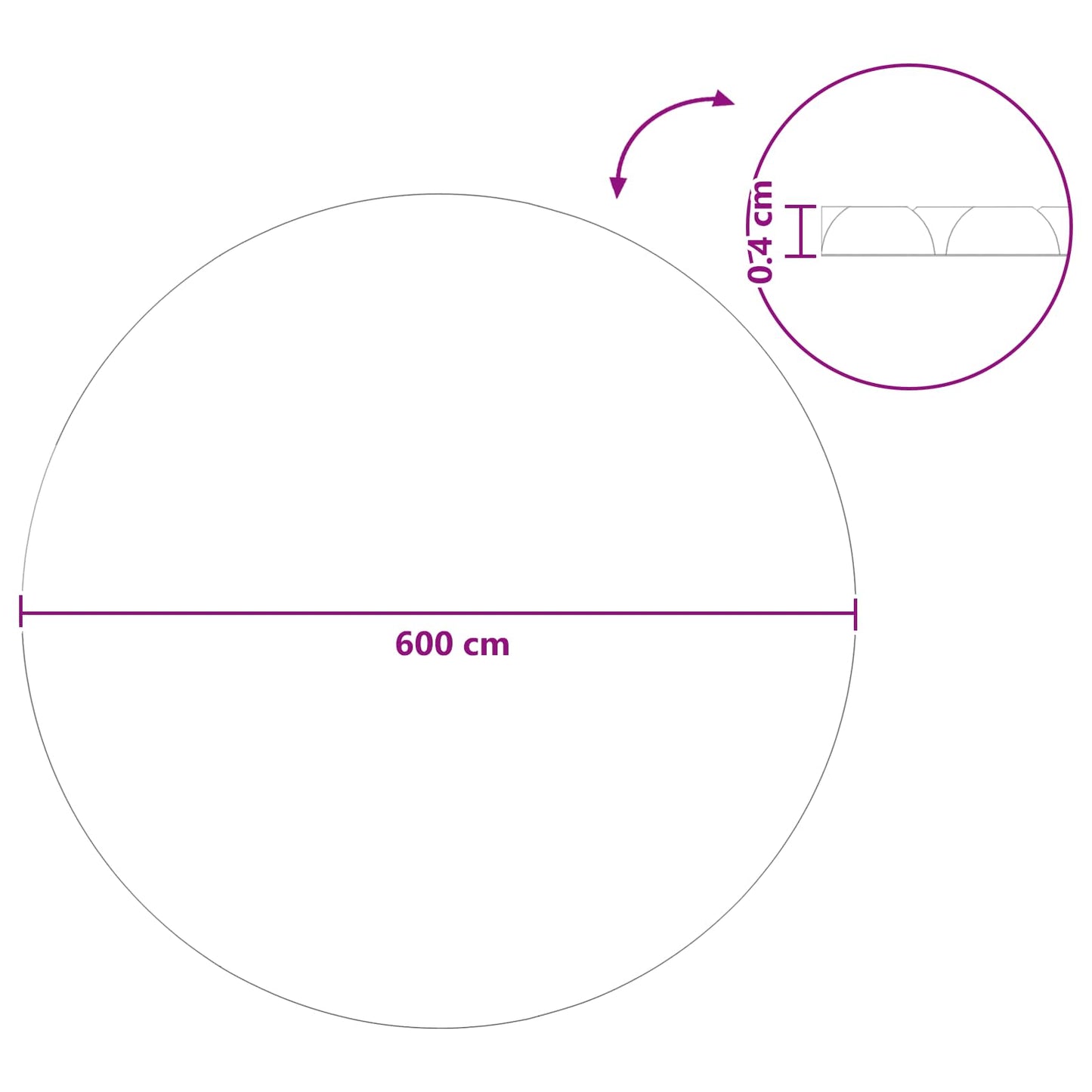 Solar Pool Cover Heavy Quality Ø 600 cm 200 μm Round PE Blue