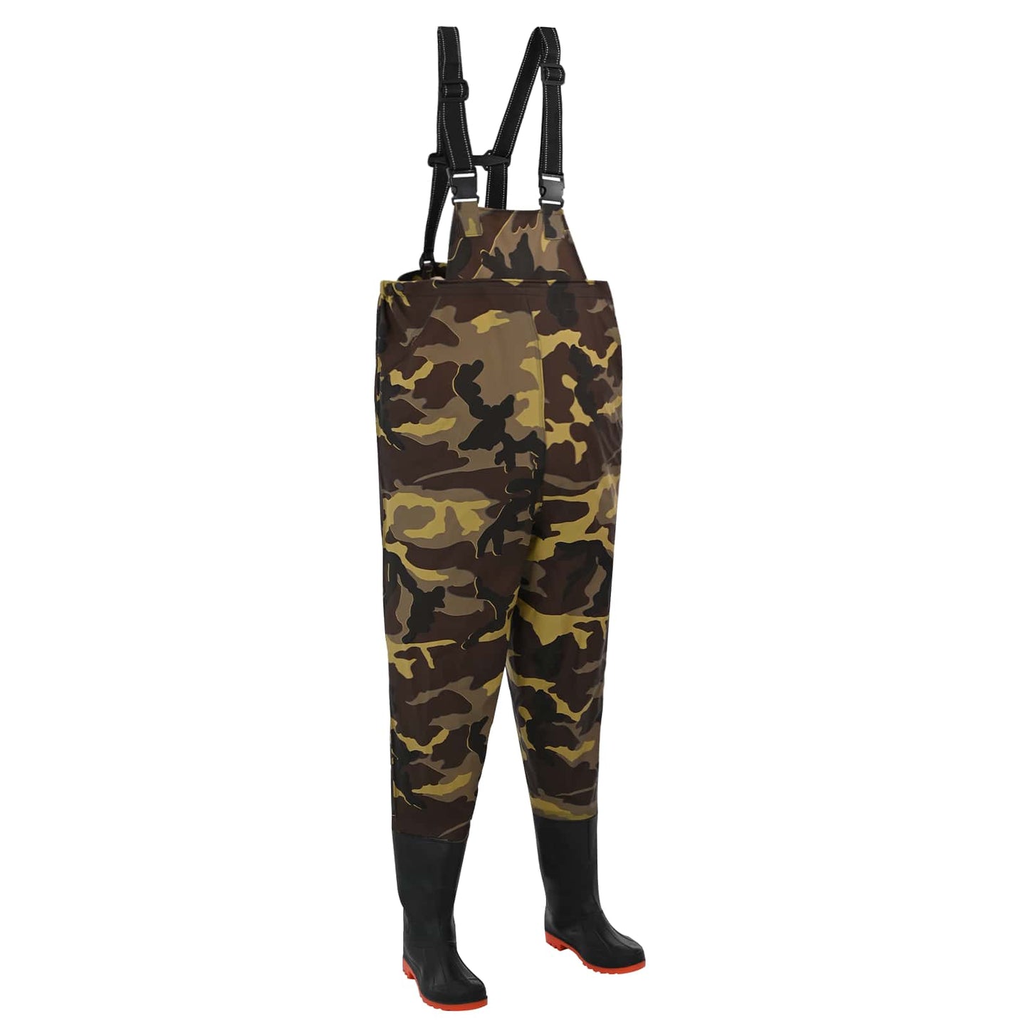 Chest Waders with Boots PVC Coated Polyester Size 38 Camouflage