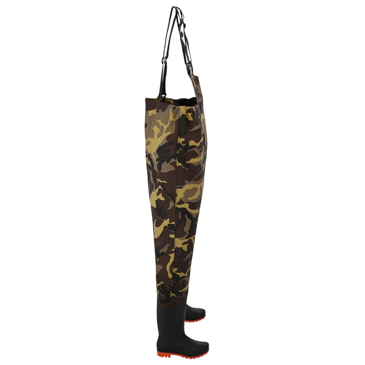 Chest Waders with Boots PVC Coated Polyester Size 39 Camouflage