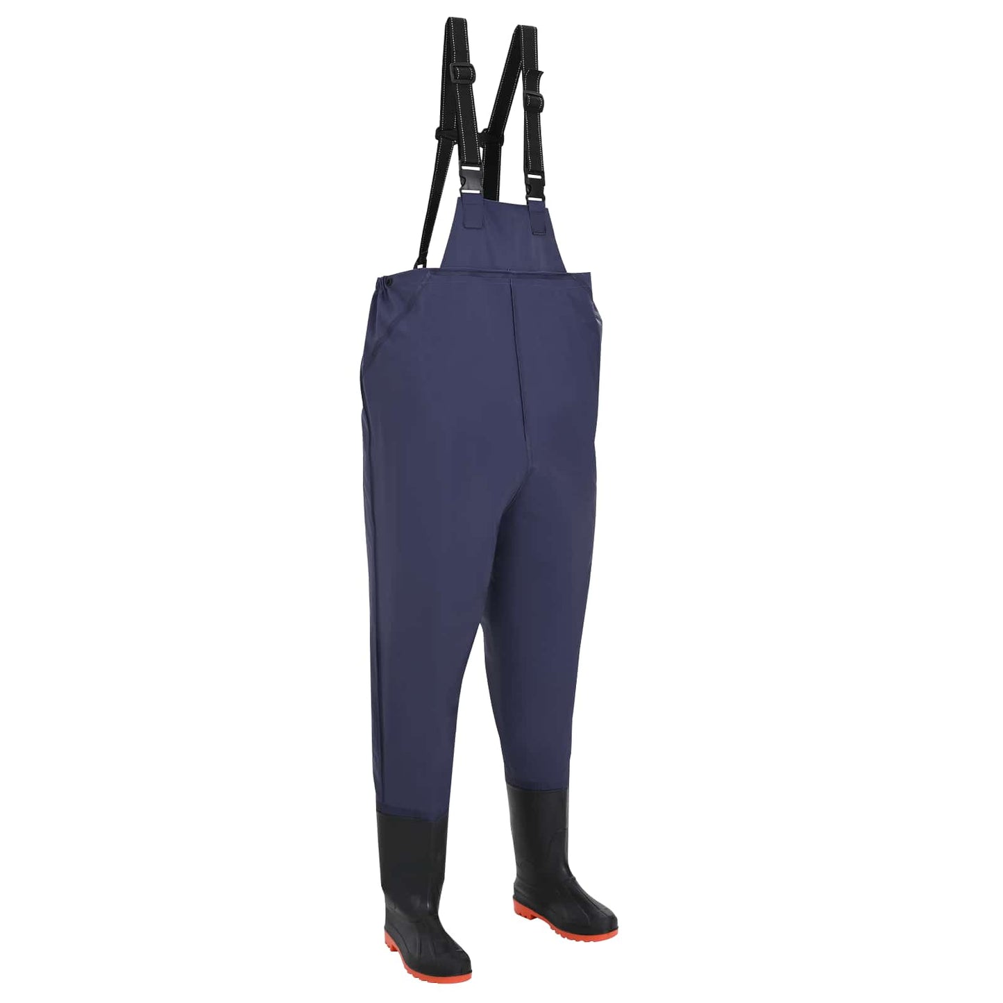 Chest Waders with Boots PVC Coated Polyester Size 39 Blue