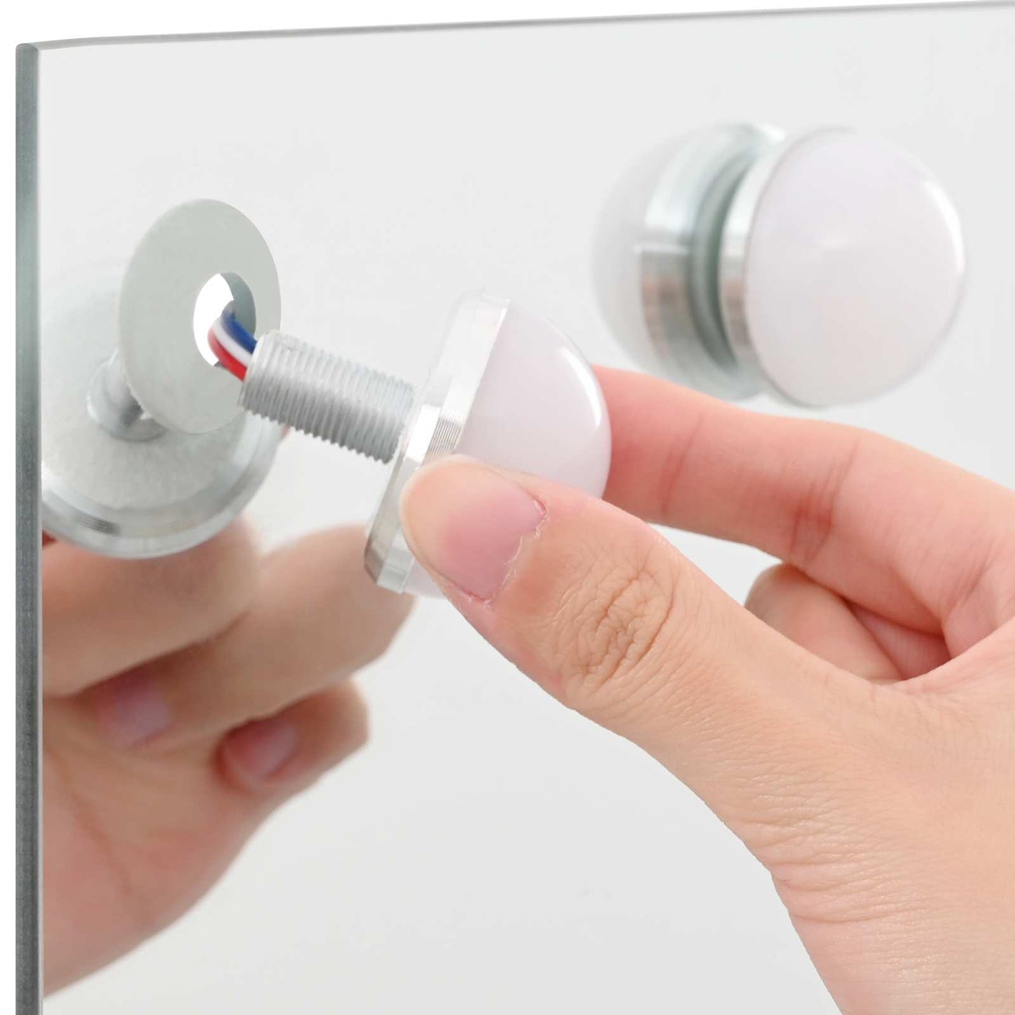 LED Vanity Mirror White 50 x 10 x 44 cm Glass and Steel