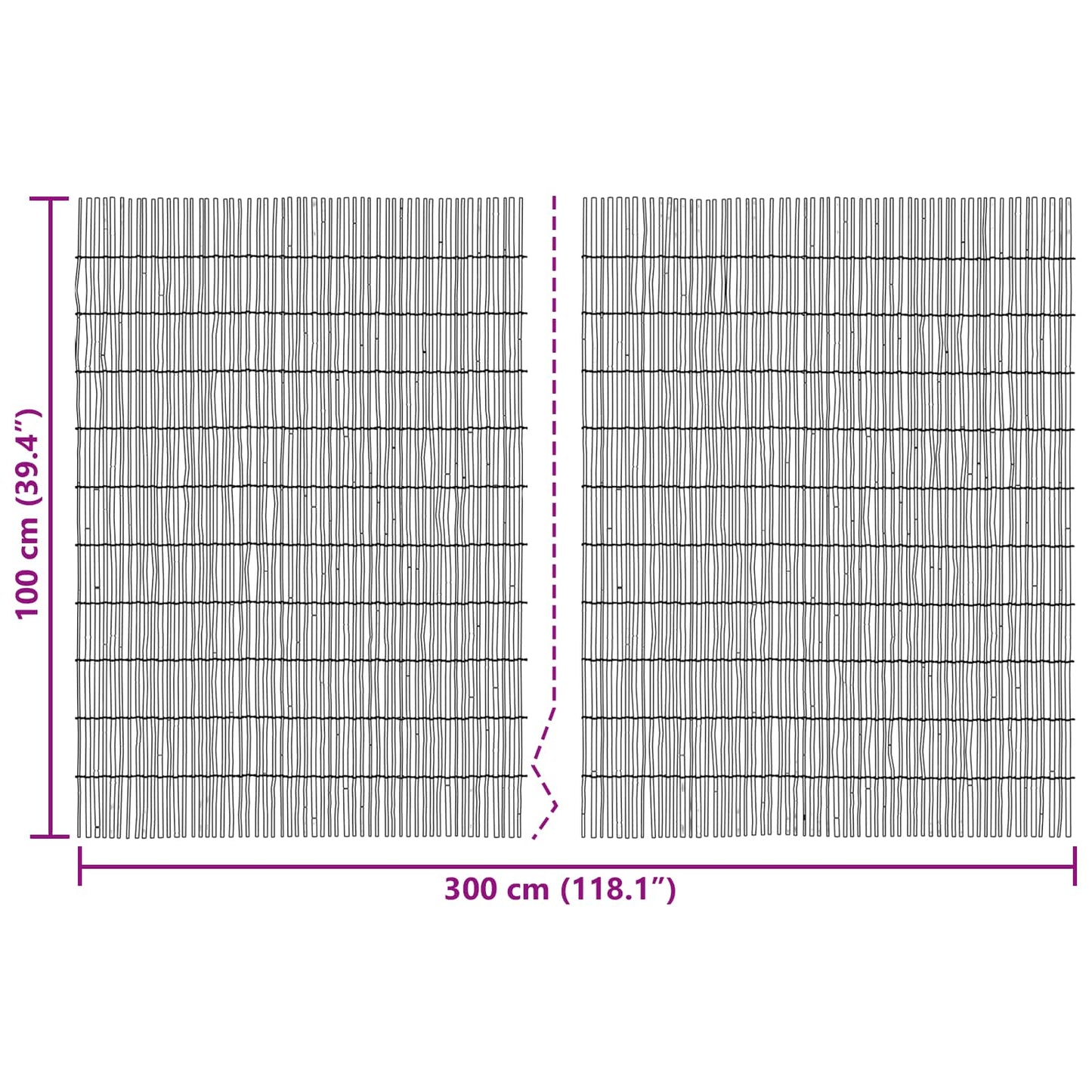 Garden Fence Carbonized 300 x 100 cm Reed