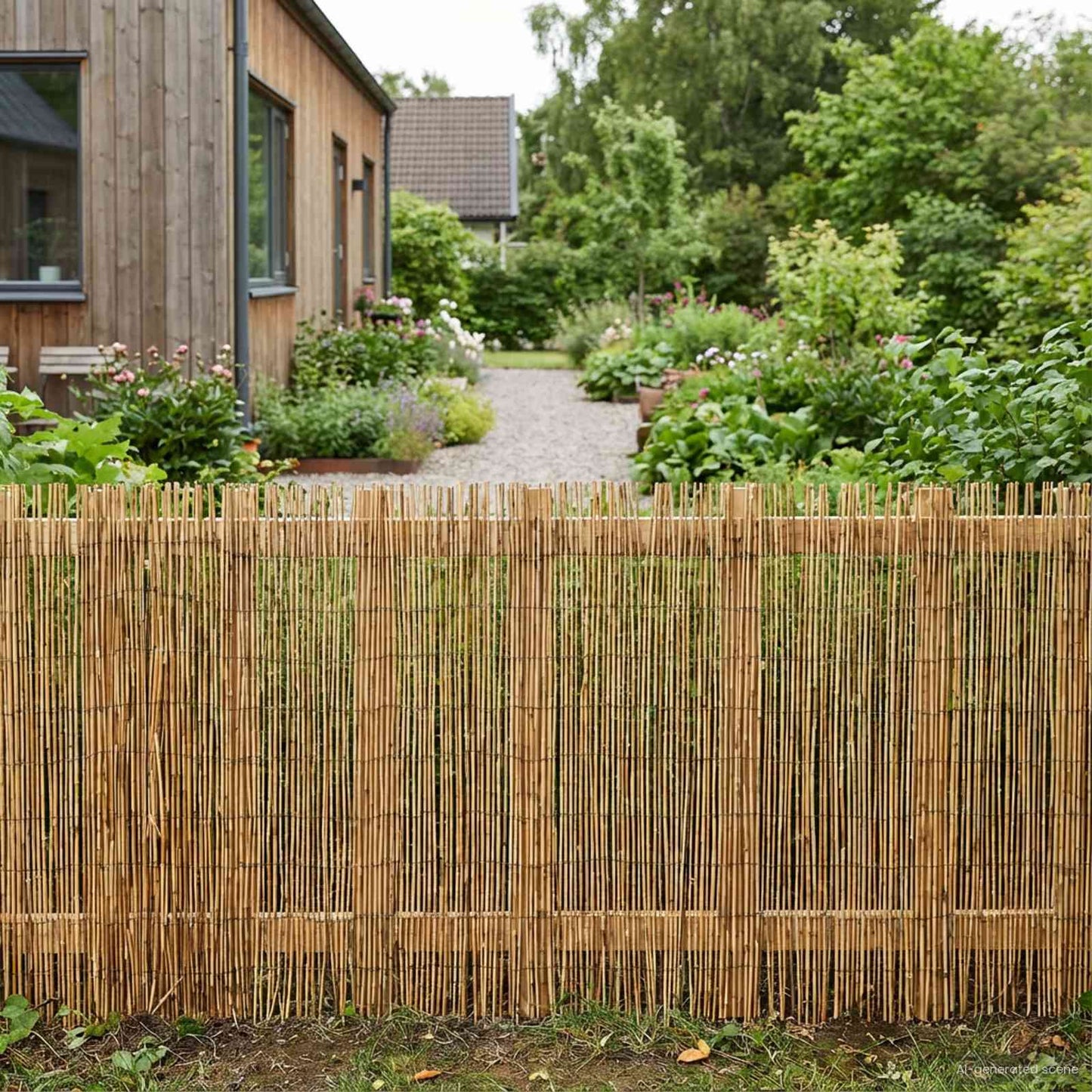 Garden Fence Carbonized 600 x 90 cm Reed