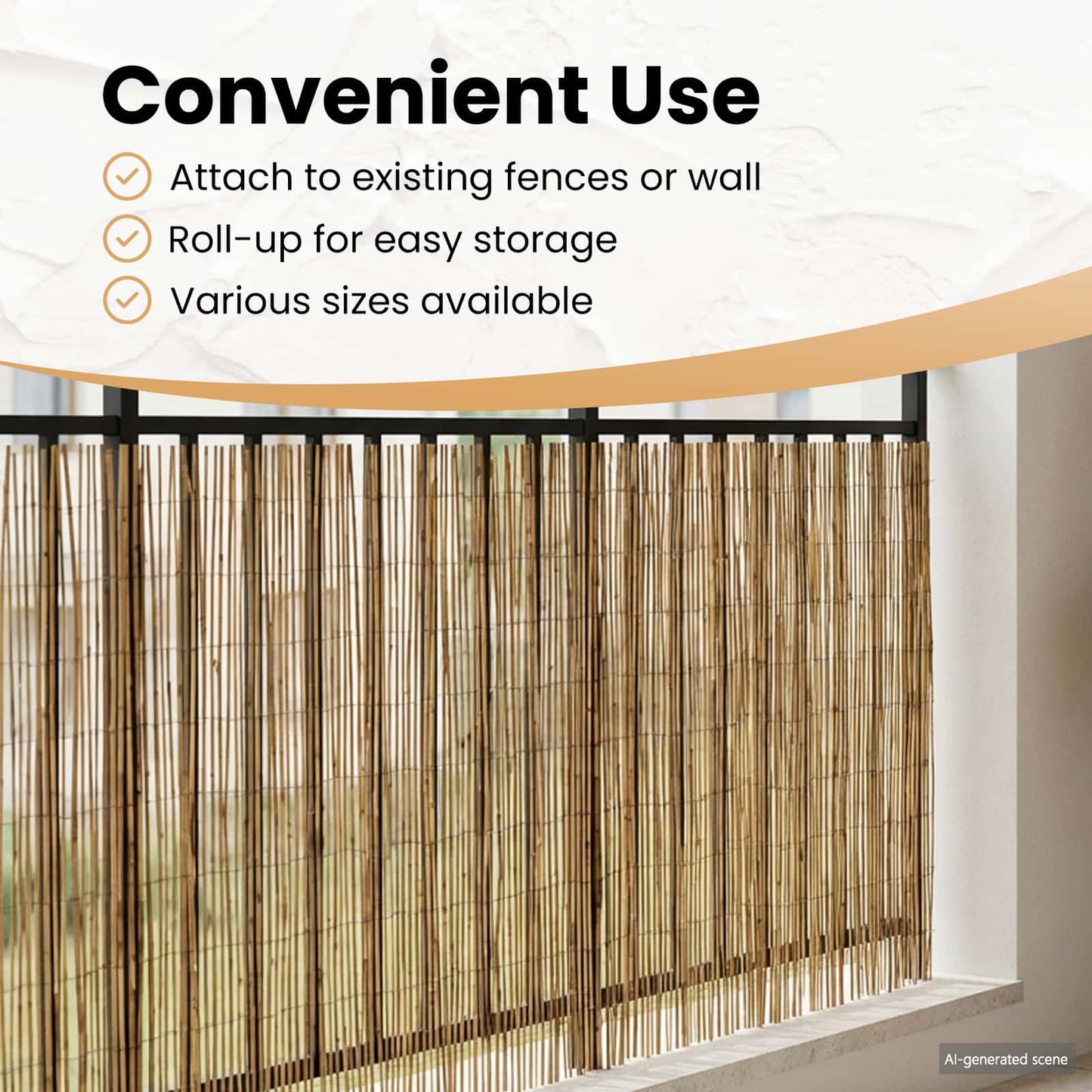 Garden Fence Carbonized 600 x 90 cm Reed