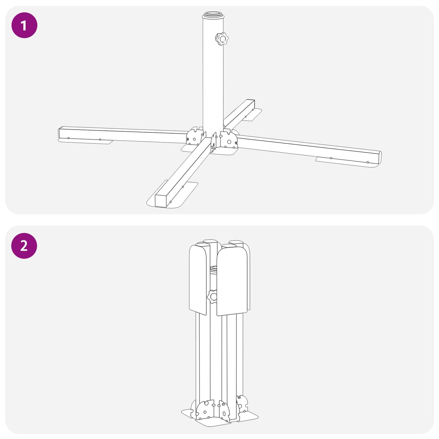 Parasol Stand White Steel