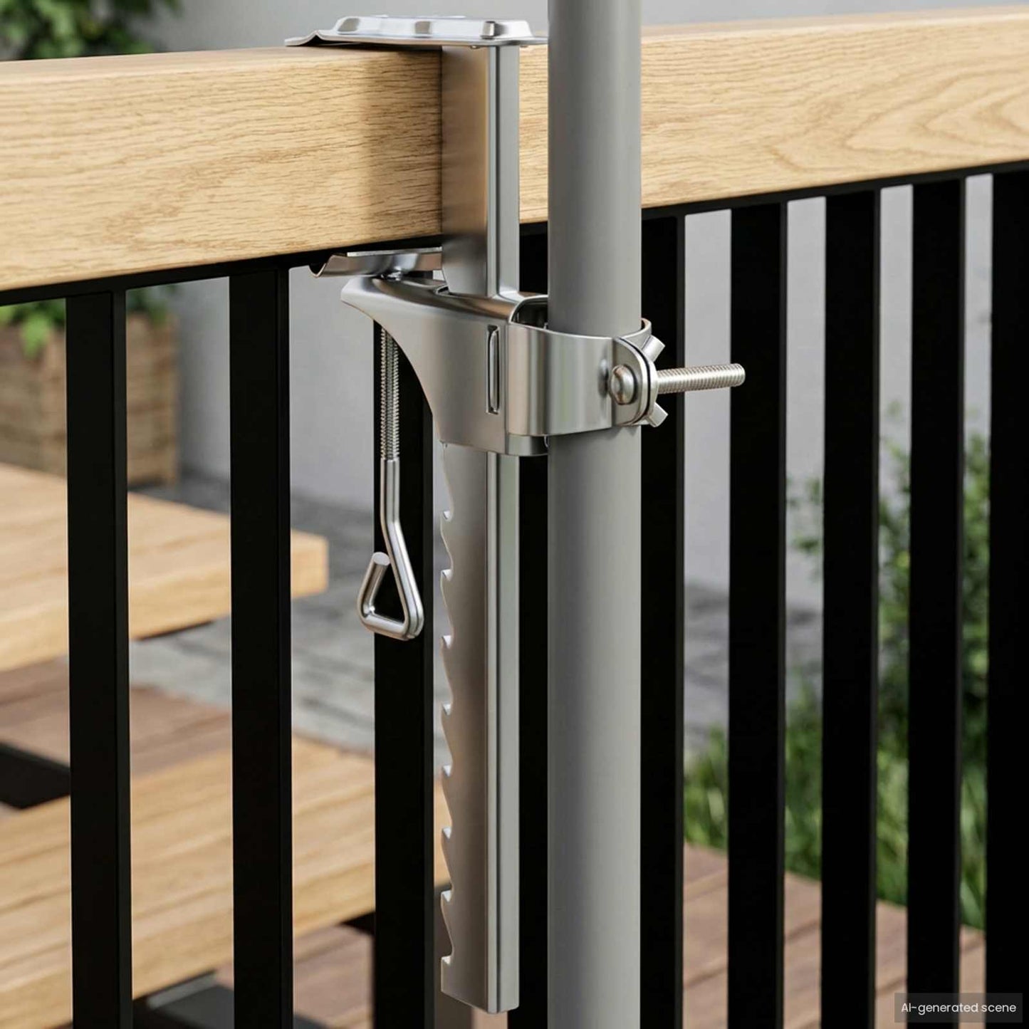 Parasol Base Silver Steel