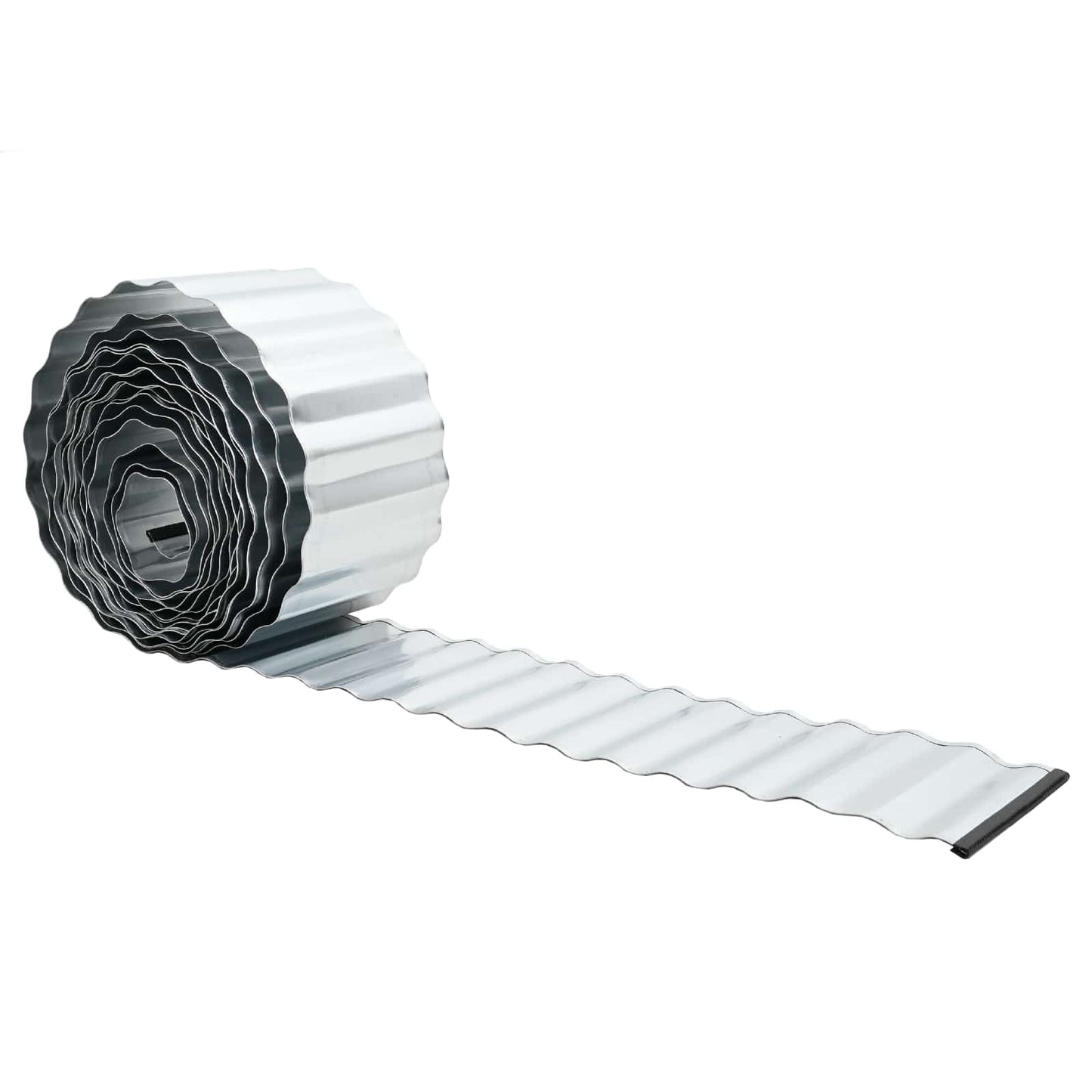 Lawn Edging 20 m x 10 cm Galvanised Steel Silver