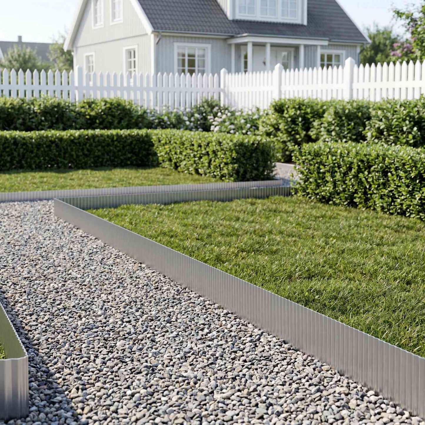 Lawn Edging 20 m x 20 cm Galvanised Steel Silver