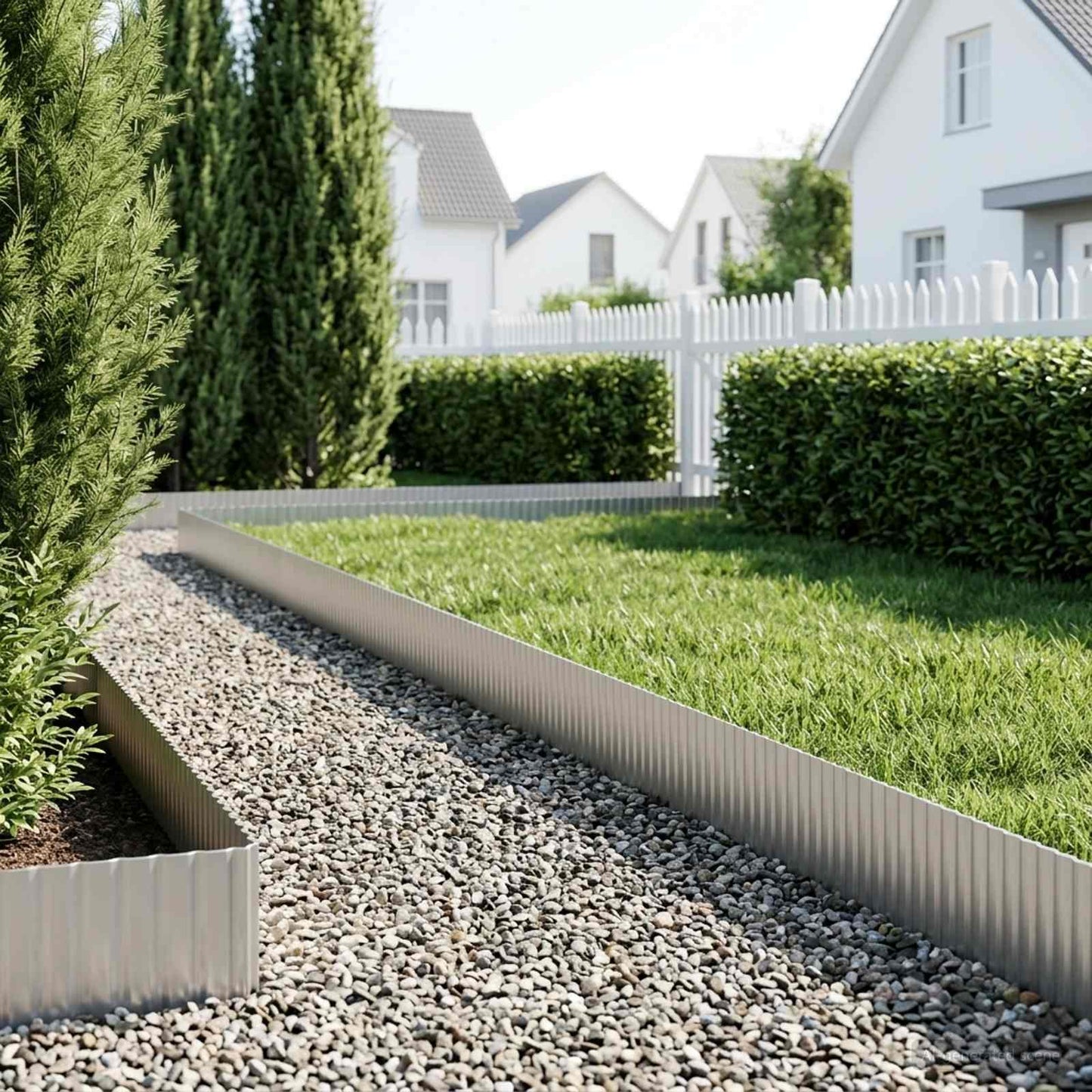 Lawn Edging 5 m x 20 cm Galvanised Steel Silver