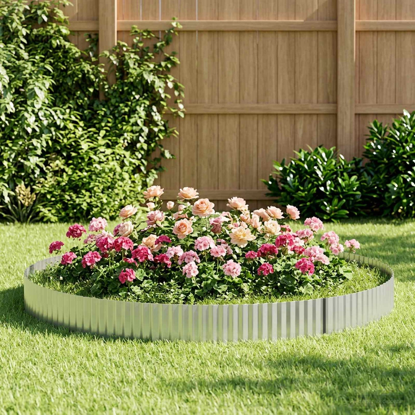 Lawn Edging 5 m x 25 cm Galvanised Steel Silver
