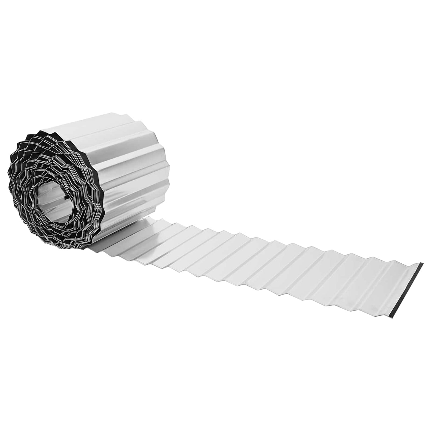 Lawn Edging 10 m x 15 cm Galvanised Steel Silver